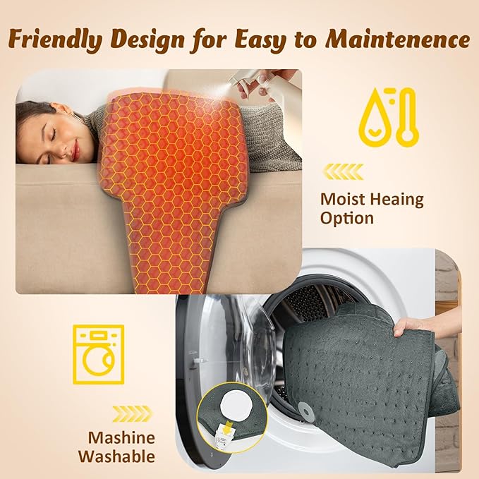 Heating Pad for Back, Electric Heating Pad for Period Cramps, Wrap Around Heated Pad for Waist Stomach Neck Shoulders with Belt, Anniversary & Birthday Gifts for Women Men Mom Dad Wife Husband