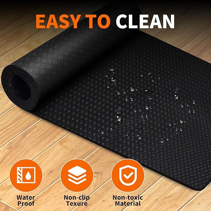 2 Pack Double Non-Slip Workout Mat for Ellipse Leg Exerciser, 23.6" × 11.8" 0.2" Thick Ellipse Machine Mat, Exercise Mats for Under Desk Ellipticals