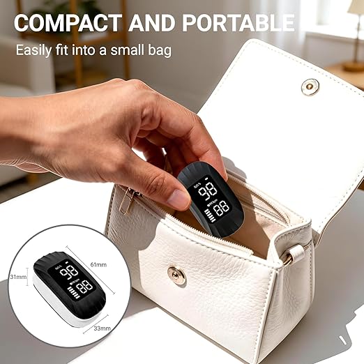 Pulse Oximeter Rechargeable with Magnetic Wireless Charging, Fingertip Pulse Oximeter SpO2 Oxygen Saturation Pulse Rate Monitor, Oximeter with Clear Backlit Display for Home Sports Travel Aviation Use