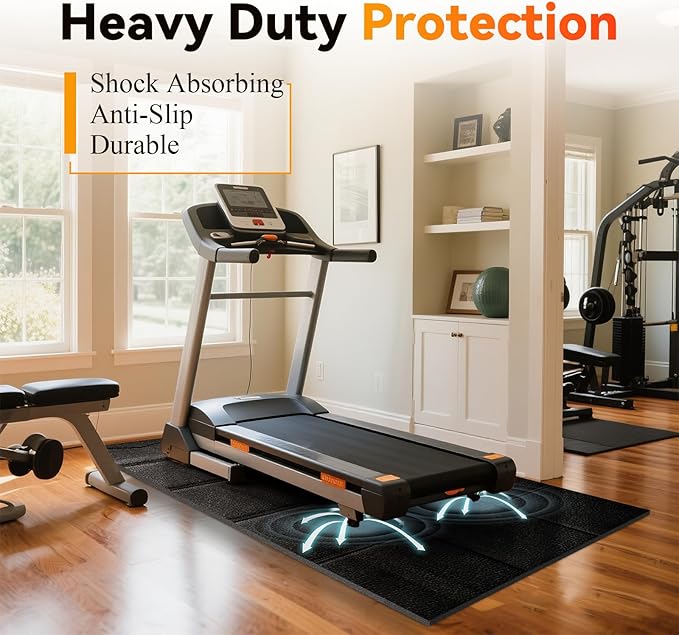 Walking Pad Treadmill Mat for Hardwood & Carpet Floors, 79" × 39.4", Extra Large Non-Slip Exercise Equipment Mat, Mat for Under Treadmill & Indoor Bike on Carpet
