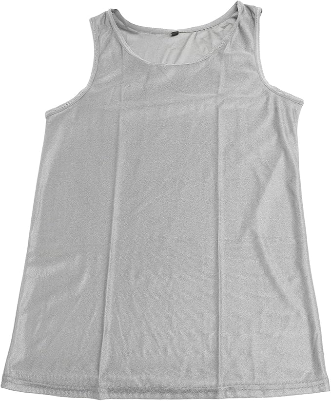 Fafeicy EMF Protection Vest, Unisex Sleeveless Shirt, Silver Fiber and Cotton, XL, for Shopping and Office Work
