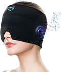 Wireless Migraine Relief Cap with Bluetooth Headphones, Sleep Headphones Ice Pack, Headache Relief Cap, Soothing Headache Ice Pack Sleep Mask, Face Cold Compress Head Wrap for Tension, Stress & Sleep