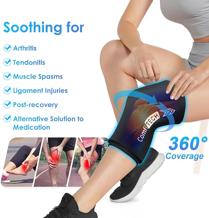 Comfitech Knee Ice Sleeve for Cooling Application, Flexible Cold Gel Pack Reusable, Extra Large