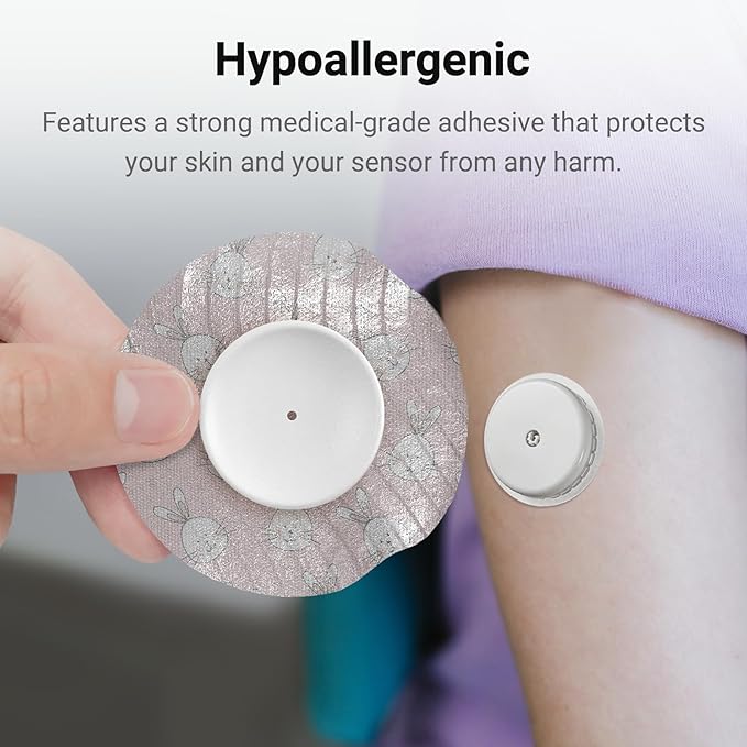 Freestyle Libre 2 & Lingo Colorful Adhesive Patches, 2pcs Protective Hardshell Cover + 10pcs Surprise Pattern Sensor Patches,Multiple Protection for CGM Glucose Monitor