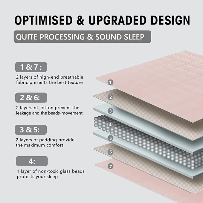 yescool Weighted Blanket for Adults (22 lbs, 60" x 80", Pink) Cooling Heavy Blanket for Sleeping Perfect for 210-230 lbs, Queen Size Breathable Blanket with Premium Glass Bead, Machine Washable