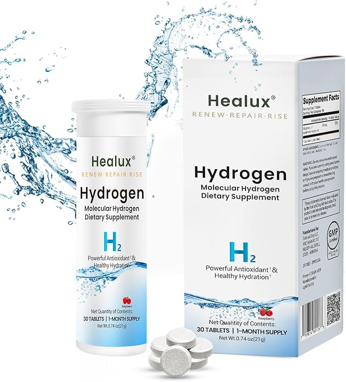 Hydrogen Water Tablets 12 PPM – Molecular H₂ Tablets with Magnesium | h2 tab Lab Tested Antioxidant Support for Energy, Cellular Health, Recovery & Cognitive Function, 30 Count, Raspberry