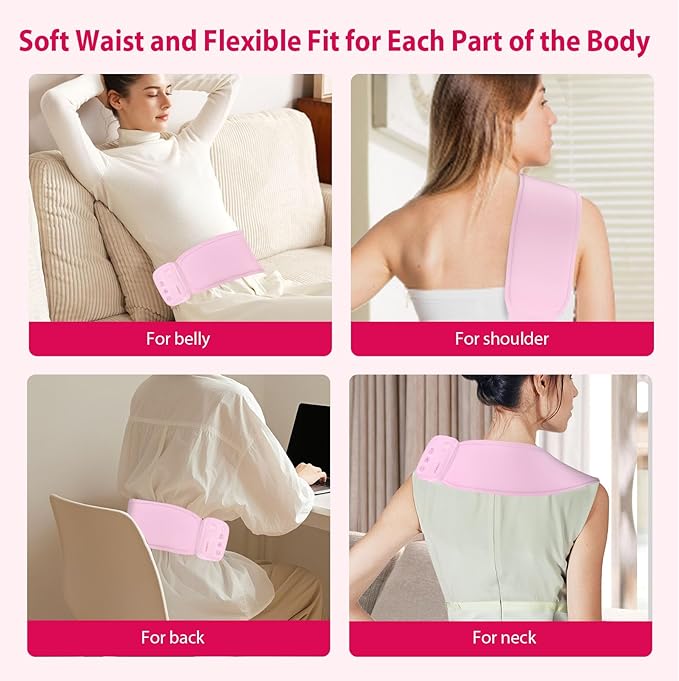 Upgrade Portable Heating Pad for Period Cramps, 5000mAh Portable Cordless Menstrual Heating Pad, Heating Pads for Neck, Back, Shoulder, Gift for Women Girls