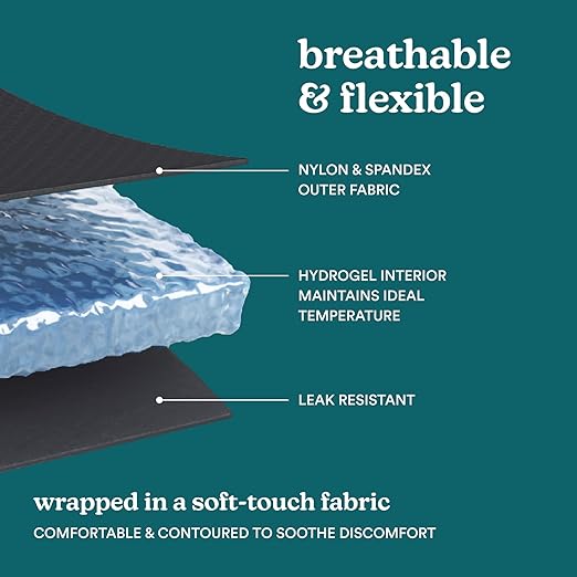 HoMedics Hot and Cold Relief Gel Elbow Sleeve, Heat or Ice Therapy for Sore Elbows and Joints, Soft-Touch Stretch Fabric, Contoured Hydrogel Design for Comfort and Relaxation