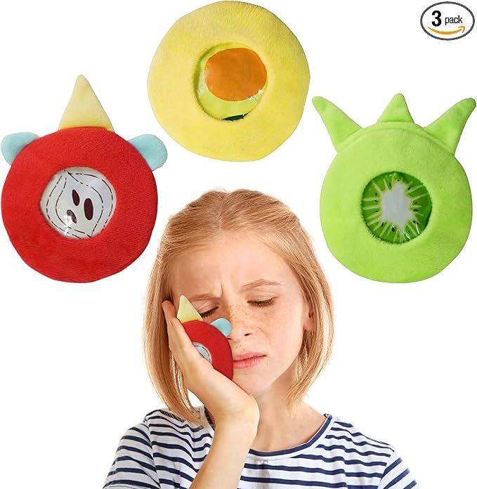 WORLD-BIO Kids Ice Packs - 3 Reusable Gel Boo Boo Packs with Soft Sleeves | Cold/Hot Therapy for Pain Relief, Fever, Headaches, Wisdom Teeth | Safe for Babies, Toddlers & Travel First Aid