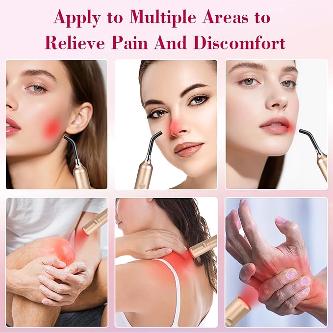 Handheld Red Light Therapy for Skin Appearance, for Muscle Relaxation, Joint Comfort, and Wellness for Knee, Portable 660nm 810nm 850nm 940nm Infrared Light with Dual Modes and Detachable Tip
