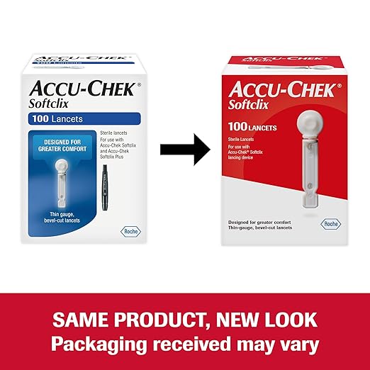 Accu-Chek Softclix Diabetes Lancets for Diabetic Blood Glucose Testing (Pack of 100) (Packaging May Vary)