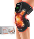 Upgraded Red Light Knee Massage Brace with 360° Vibration, Cordless 850nm Infrared Knee Therapy Devices Pain Relief, 5000mAh Red Light Therapy Wrap with Timer for Body Relaxation, Xmas Gifts