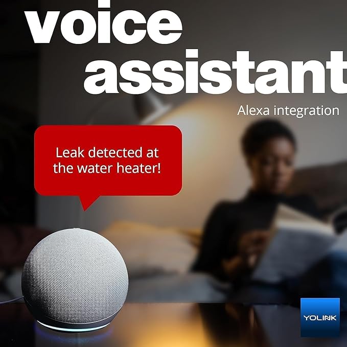YoLink Smart Home Starter Kit: SpeakerHub & Water Leak Sensor 4 with 105dB Audio Alarm 1-Pack, SMS/Text, Email & Push Notifications, Freeze Warning, LoRa Up to 1/4 Mile Open-Air Range, w/Alexa, IFTTT