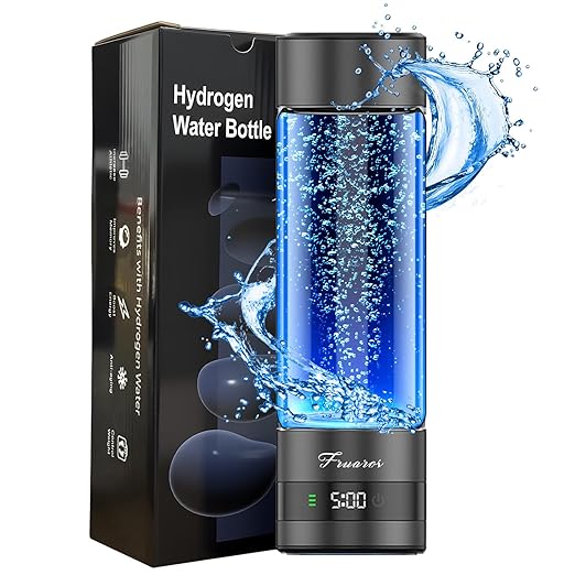 Hydrogen Water Bottle Generator – Portable Hydrogen Water Machine, Up to 6000 PPB | SPE/PEM Certified H₂ Tech | Hydrogen-Rich Water for Energy & Hydration | Healthy Gift for Family & Friends (Black)