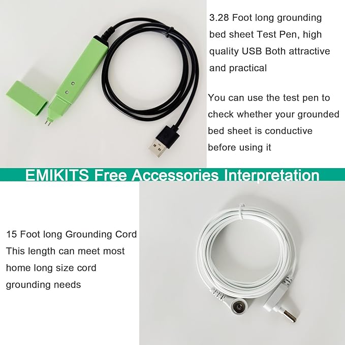 Grounding Sheets 90"x102" for Queen King Full CALI-King, Upgraded 10% Conductive Silver Fiber, 90% Organic Cotton for Improved Sleep, Square Grid White Grounded Bed Flat Sheet