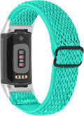 Lijinlan Nylon Band Compatible with Fitbit Charge 5 Advanced Fitness & Health Tracker, Elastic Woven Strap Stretchable Wristband Watch Bands Replacement for Charge 5 for Women Men