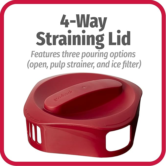 GoodCook 1/2-Gallon Pitcher with 4 Way Lid, BPA Free