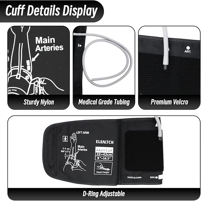 Large Size Cuff Compatible with Omron 9"-16.5" Inches (22-42CM) L Blood Pressure Cuff Adult ARM BP Replacement Cuff for Big ARM (Large)