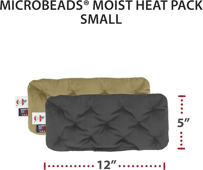 Core Products MicroBeads Moist Heat Therapy Microwave Pack 5" X 12" | Small Reusable Moist Heat Pad with Soft Fabric and Heating Beads