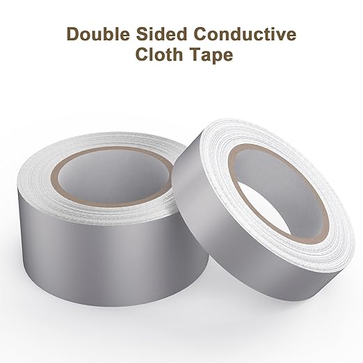 Faraday Cloth Shielding Tape, High Shielding Double Sided Conductive Fabric Sticky Tape, Waterproof for Signal Screens, Guitar Interference Shielded (1 in x 50 FT)