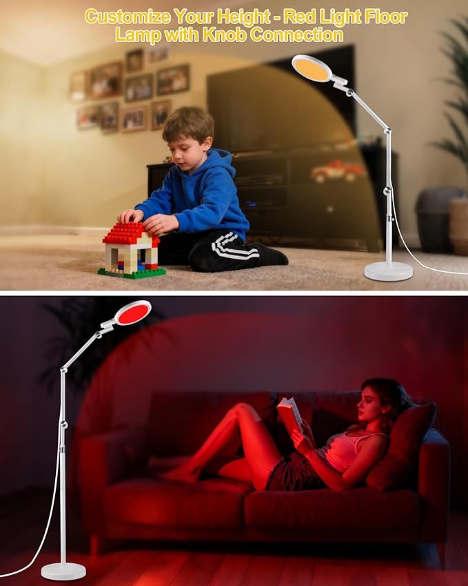 Light Therapy Floor Lamp - 11000 Lux Full Spectrum Sun Lamp, 9 Color Temperature & 670nm Red Light, Touch/Remote Control(Need Pairing), 10 Brightness Levels LED Sunlight Lamp for Home Office