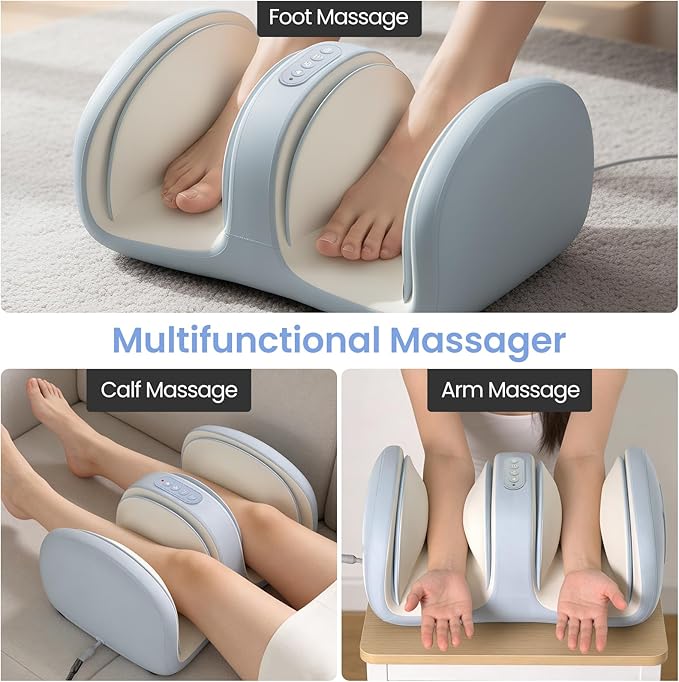 TISSCARE Foot Massager for Plantar Fasciitis, Foot Massager with Heat, Foot and Calf Massager with Massage Roller,Air Bag,Deep Kneading, Pain Relief, Gift for Women and Man