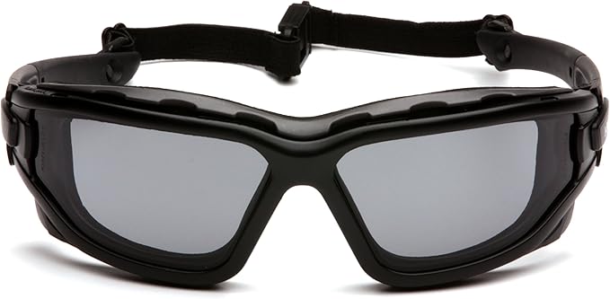 PYRAMEX I-Force Sporty Dual Pane Anti-Fog Goggle, Black Frame/Clear Anti-Fog Lens