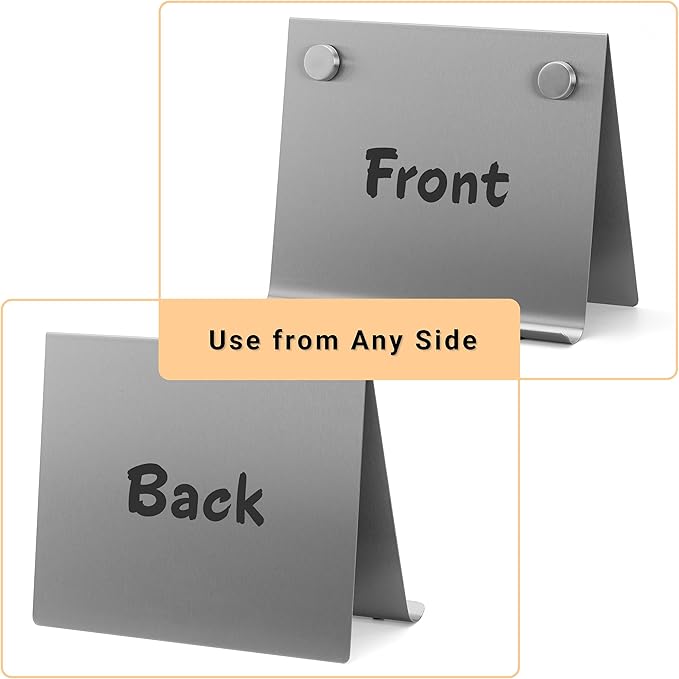 Magnetic Bulletin Board with Stand – Small Dry Erase Memo Board – Tabletop Metal Easel for Magnet Display – 10x8 Inches + 2 Magnets