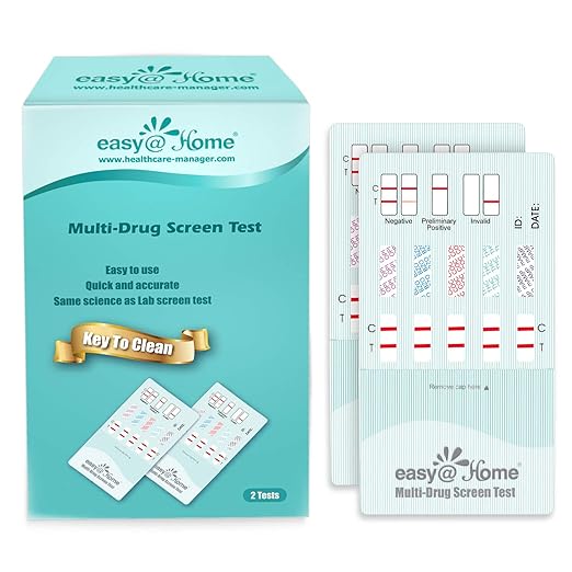 Easy@Home 12 Panel Instant Urine Drug Test - THC,COC,OPI 2000,MET,OXY,AMP,BAR,BZO,MTD,MDMA,PCP,PPX #EDOAP-1124 -Individual Wrap 12 Panel Multi Screen Urine Drug Test Kit (2 Pack) FSA or HSA Eligible