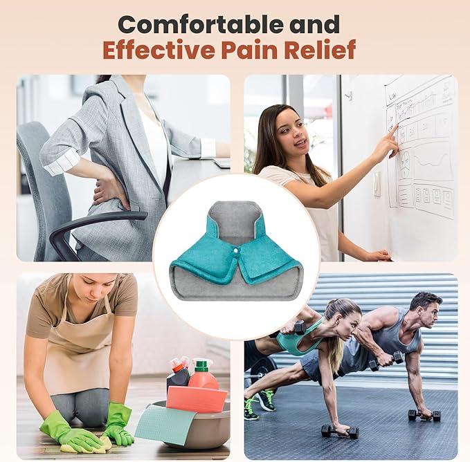 Heating Pad for Neck and Shoulders and Back, Electric Weighted Heat Pad for Pain Relief, 6 Heat Settings & Auto Shut Off Heated Wrap, Machine Washable Ultra Soft Fabric, Gifts for Women, Men, Mom, Dad