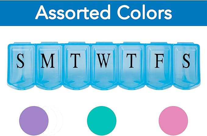 Ultra Bubble lok 7-day Pill Organizer By Apex Healthcare (Colors May Vary)
