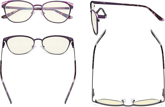 Eyekepper Blue Light Filter Glasses for Women- Butterfly Design Computer Eyegalsses with Transparent Blue Lens