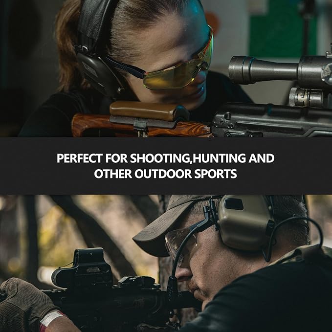 xaegistac Shooting Glasses Anti-fog Shooting Range Eye Protection, Adjustable Safety Glasses with Zipper Hard Case