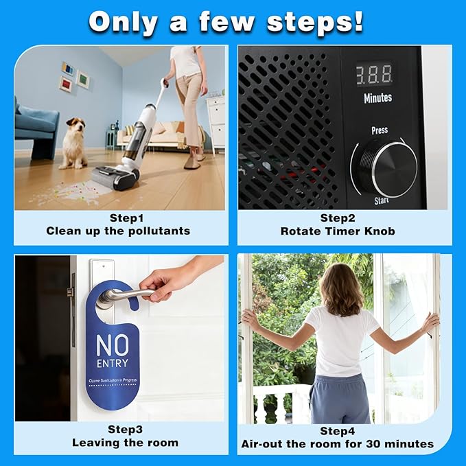 Ozone Generator 60,000mg/h-High Capacity Ozone Odor Eliminator Odor Removal Air Purifier Ionizer & Deodorizer for Car, Home, Smoke, Pets, Industrial, Basement, Commercial