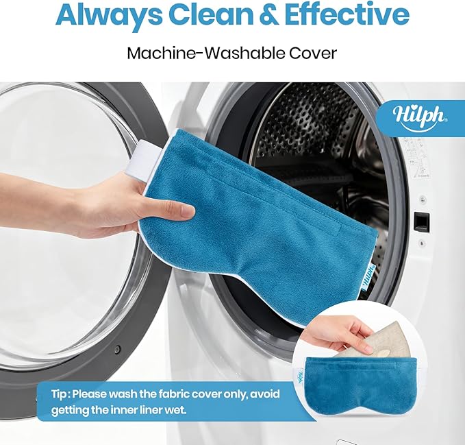 Hilph Microwave Heated Eye Mask for Dry Eyes with 3D Contoured - Zero-Pressure Design Moist Heat Therapy Warm Eey Compress to Relieve Stye, Fatigue, Migraine, Perfect for Sleeping & Meditation