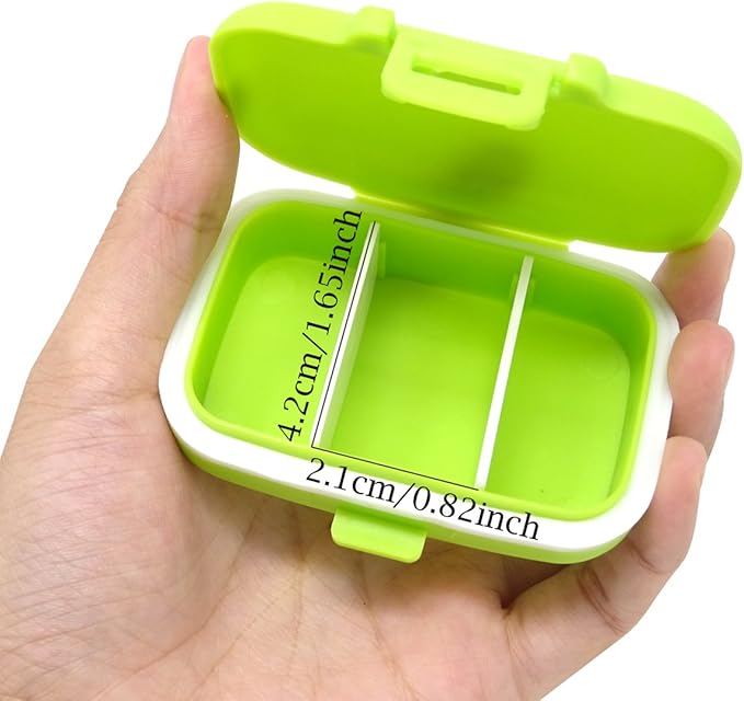 Honbay 2PCS Vitamin Organizer Box Portable Small Pill Case with 3 Removable Compartments for Travel or Daily Use