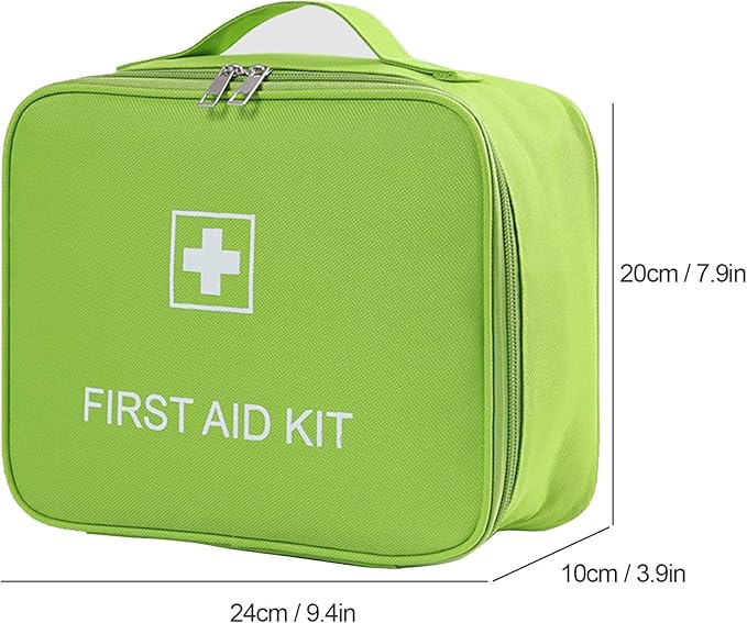 Portable Home Travel Medication Organizer Kit, Medical First Aid Kit, Large Capacity Empty Healthcare Pill Box Medication Organizer For Emergency, Home, Travel(Green,9.4x3.9x7.9in)