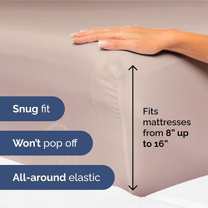 Full Size 4 Piece Sheet Set - Extra Soft, Breathable & Cooling Sheets - Hotel Luxury Durable Bed Sheets for Women & Men - Deep Pockets, Easy-Fit & Wrinkle-Free Sheets - Dusty Pink Oeko-Tex Bed Sheets