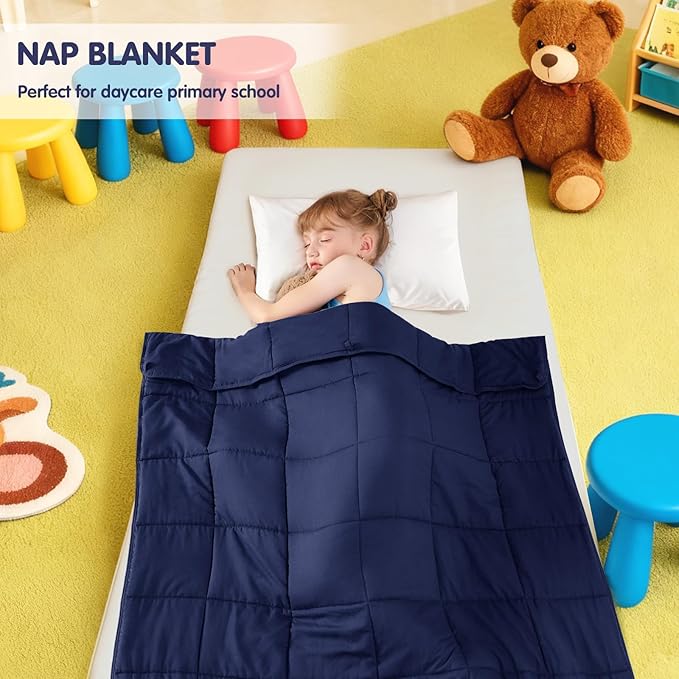 yescool Navy Weighted Blanket 5 Pounds Cooling Weighted Lap Blanket, Heavy Blanket for Sleeping, Weighted Throw Blanket Gifts for 40-60lbs, 36"x48"