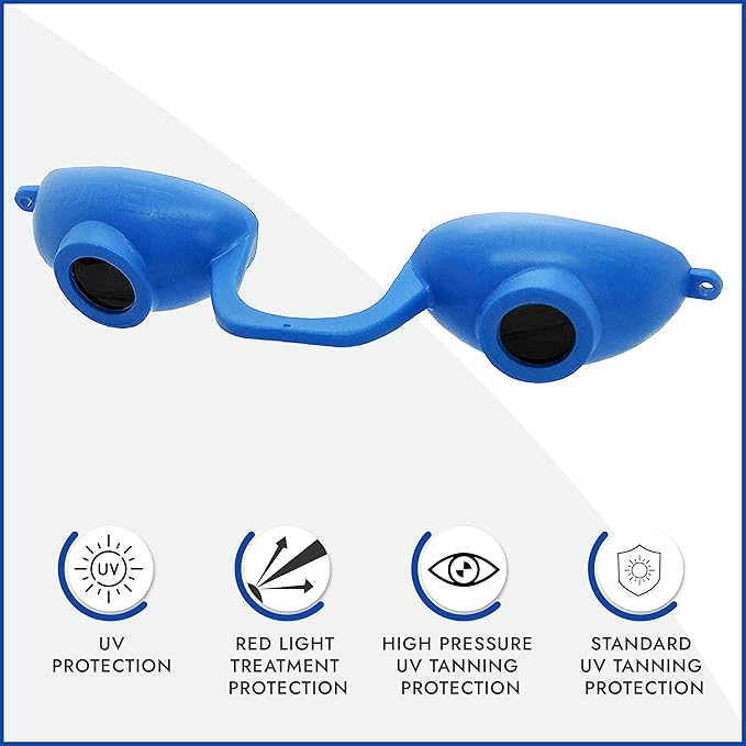 Super Sunnies EVO Flex UV Eye Protection, FDA Compliant, Tanning Bed Goggles, Red Light Theraphy Eyeshields with Case