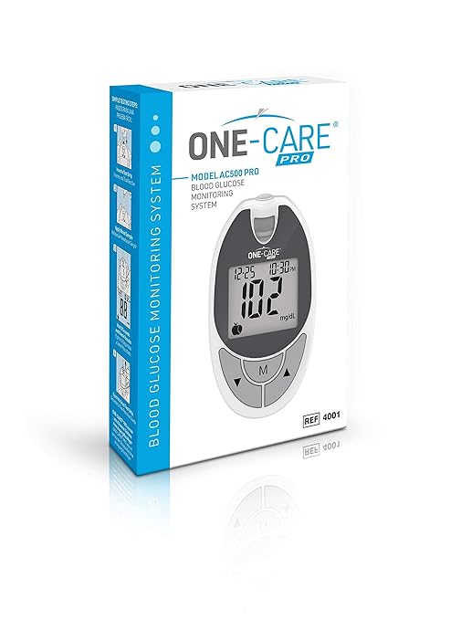 ONE-CARE PRO Glucose Meter, Blood Glucose Monitor for Diabetes Testing, Blood Sugar Monitor Device, Digital Glucometer for Home and Professional Use, Blood Sugar Testing Monitor
