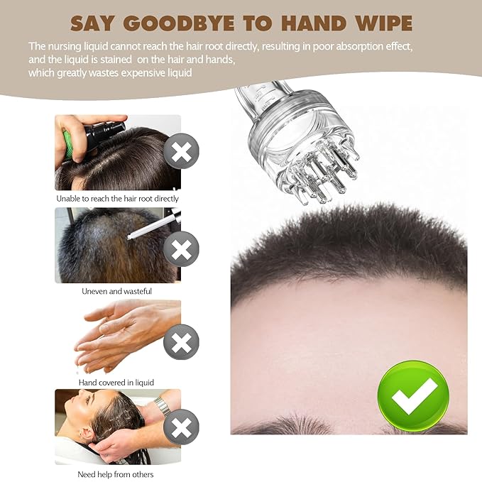 DAPENG Scalp Applicator Comb,Minoxidil Applicator Tool,Hair Oil Essential Serum Liquid Massager for Hair Growth, Follicle Care Treat Hair Loss Thinning (Transparent*4)