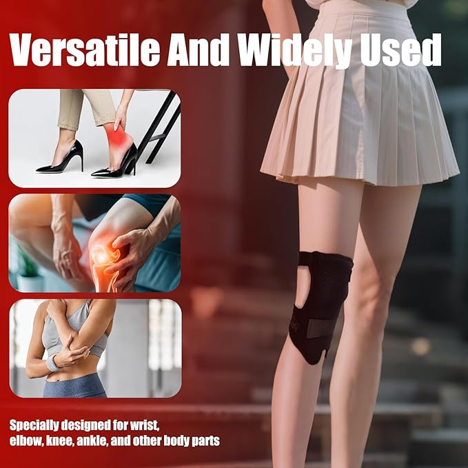 Wearable Red Light Therapy Wrap for Body Pain Relief - 3-in-1 660nm Red & 850nm Near-Infrared LED Pad with Heat for Muscle Repair, Feet, Knee, Ankle, Foot, Hands, & More Body Areas
