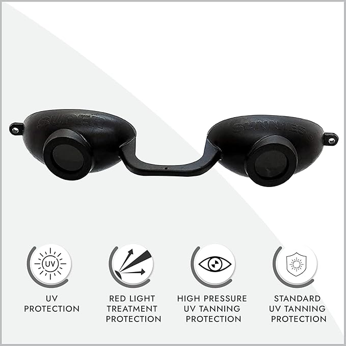 Super Sunnies EVO FLEX Flexible Tanning Bed Goggles Red Light Therapy Eye Protection UV Glasses, FDA Compliant - 4 Pack