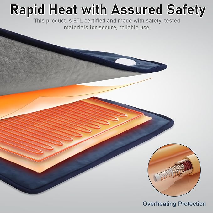 Heating Pad for Neck and Shoulders and Back Pain Relief, Large Size 24”X34” Electric Heating Pad with 9 Heat Setting & 4 Auto-Off Timers - Mothers Day & Birthday Gifts for Women Men Mom Wife