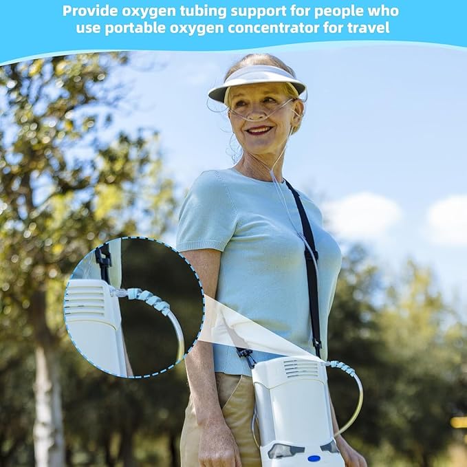 10 Pack Oxygen Tube Support Crimp Straightener for Portable Oxygen Concentrator Oxygen Tank Oxygen Hose Nasal Cannula Oxygen Tubing Accessories Blue