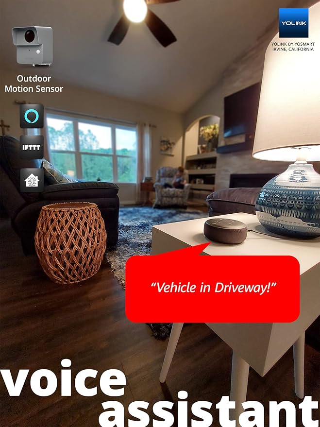 YoLink Outdoor Motion Sensor Kit, 2 LoRa Motion Sensors + SpeakerHub, Driveway Alert, D2D Direct Pairing Works Without Internet, App Email SMS Alerts, Alexa Routines, 2+ Year Battery, Hub Included