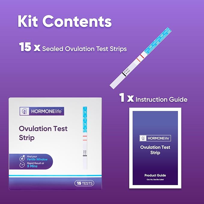 Ovulation Test Strips – LH Test for Ovulation Detection, Easy-to-Use Home Ovulation Tracking(LH Test Strips 15 Count)