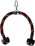 Universal Tricep Rope Pull Down - 28 Inch Heavy Duty Nylon Rope, Easy to Grip & Non Slip Cable Attachment, Ideal for Professional Gyms Too（Black Red）