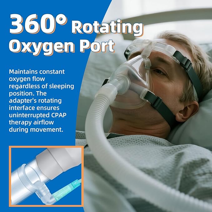 4 Pack CPAP Hose Adapter,CPAP Oxygen Enrichment Adapter,Universal Tube Connector for CPAP Tubing Hose,Oxygen Supplies
